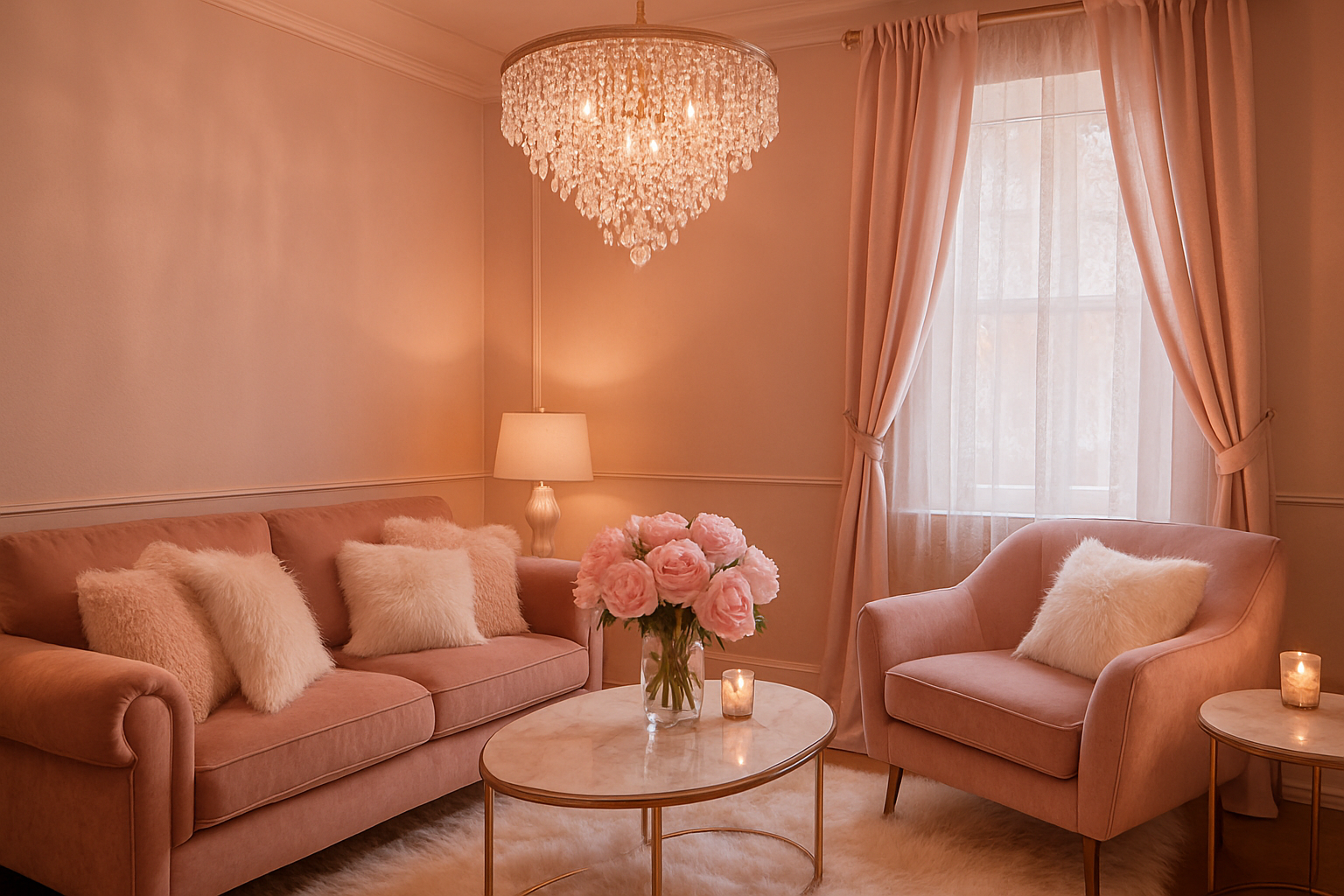 pink, warm and girly interior 